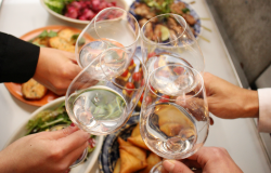 kanpai, toasting is a common sight at restaurants