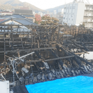 The photo of Sanyouhaibrewery after got a fire