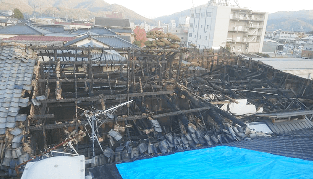 The photo of Sanyouhaibrewery after got a fire