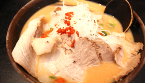 The karami sake kasu ramen adds a spicy kick