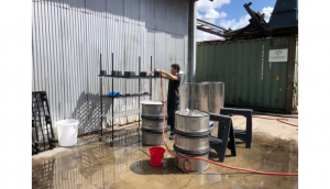 Washing brewing tools
